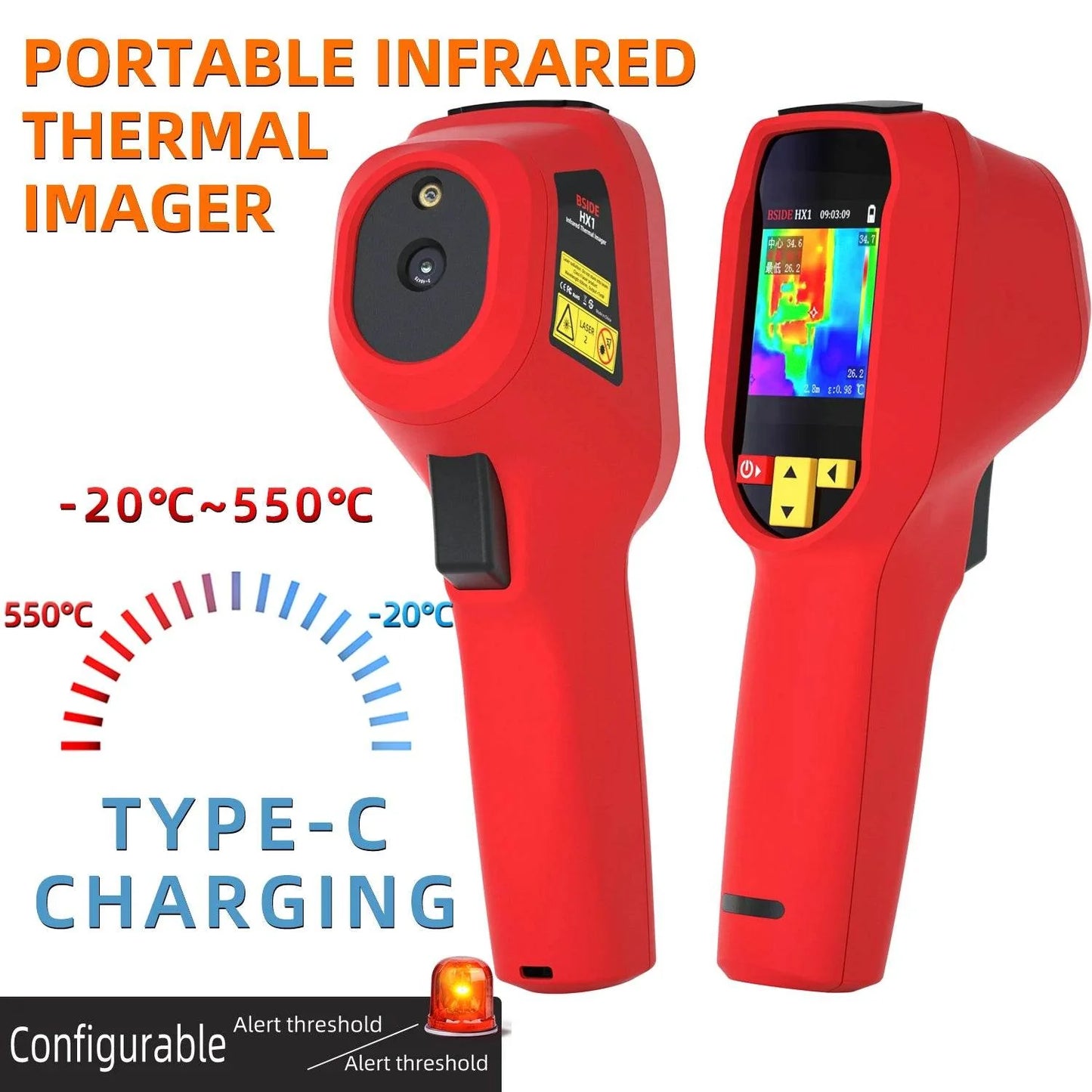 HX1 Thermal Imager Camera 240×240 Resolution -20~550C
