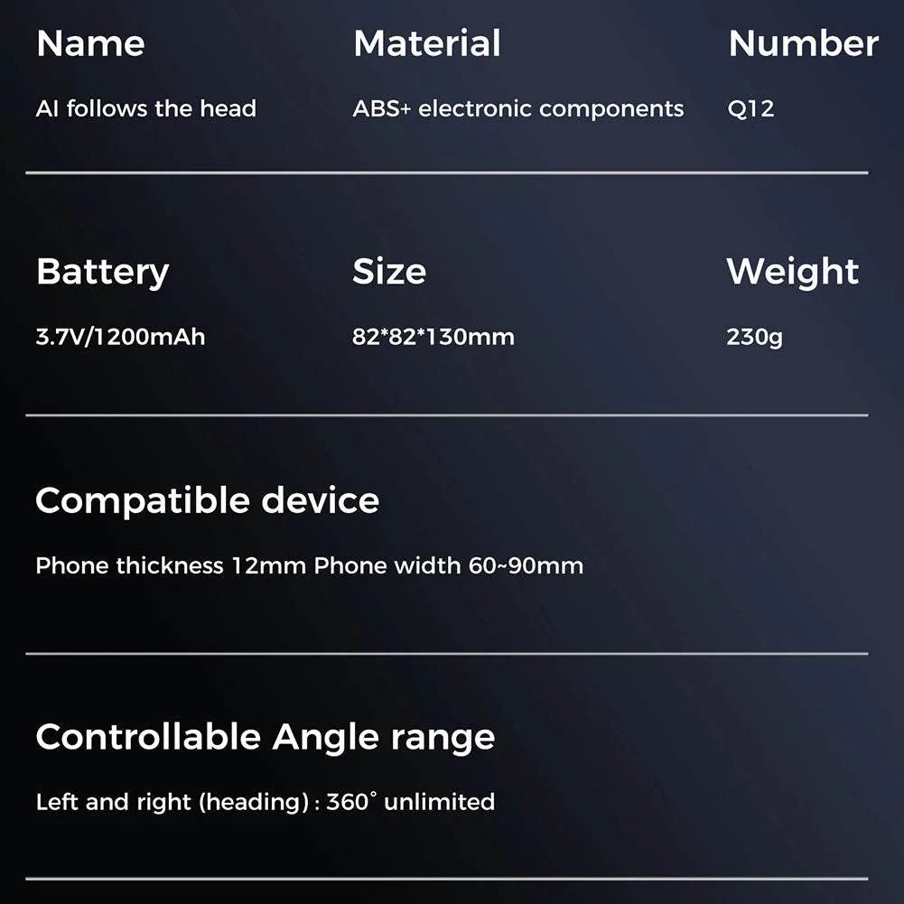 Auto Face Tracking Tripod for Tiktok Live Video Recording