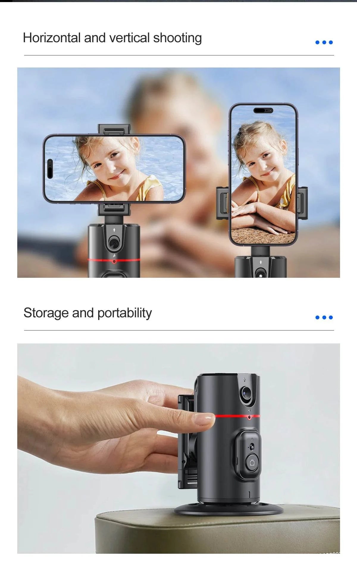 Selfieshow P02 Gimbal 360 Rotation AI Tracking Stabilizer