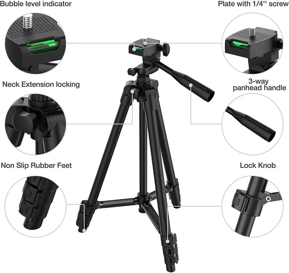Phone Tripod For Video Recording With Bluetooth Remote