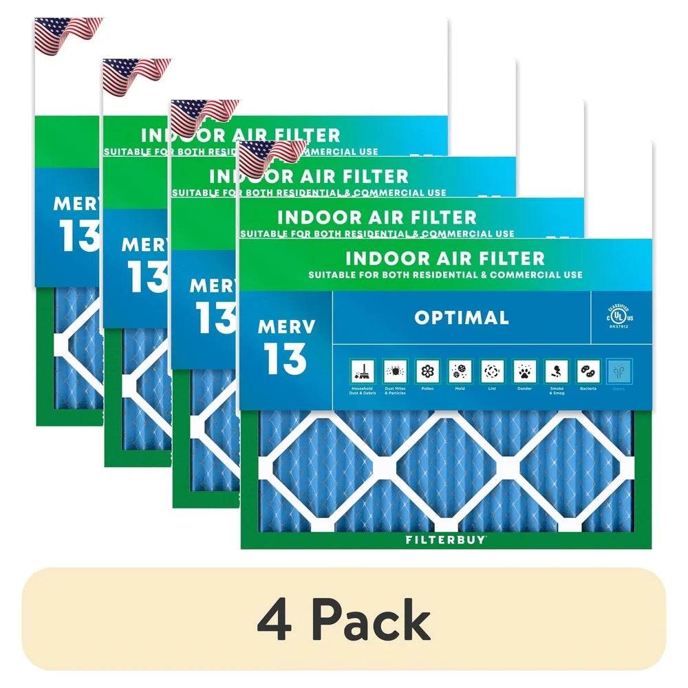 4 Pack 20x20x1 MERV 13 Pleated HVAC Air Filters Easy Install