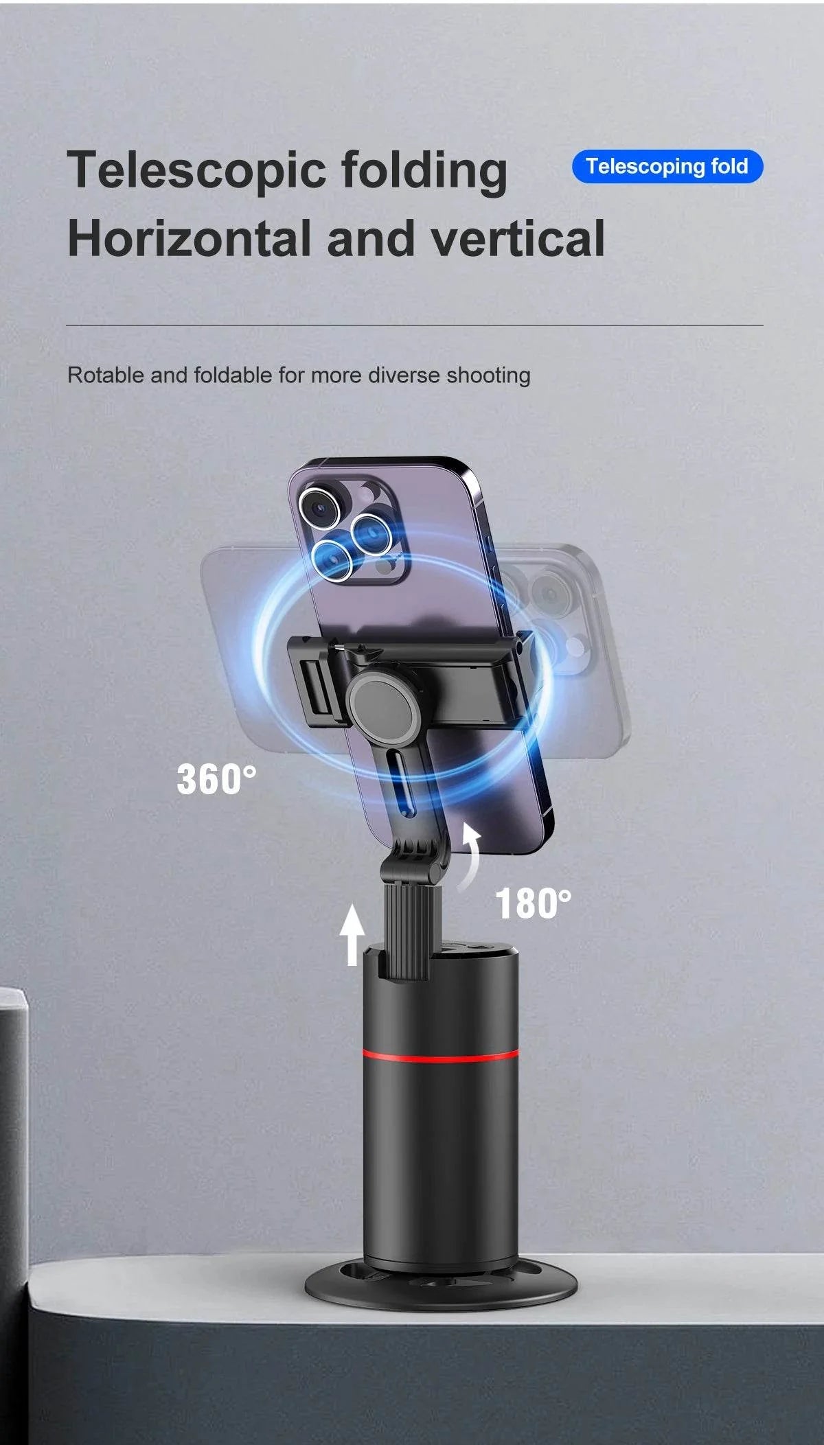 Selfieshow P02 Gimbal 360 Rotation AI Tracking Stabilizer