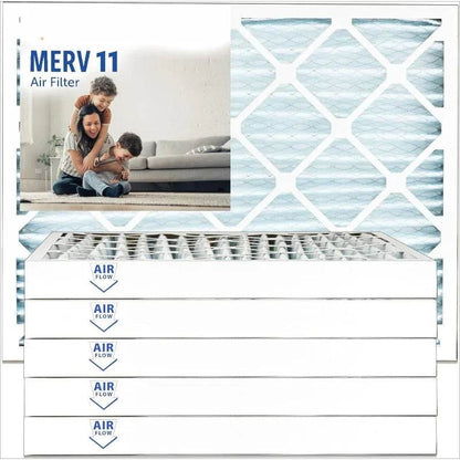 14x25x2 Pleated Air Filter Merv 11, 6 Pack Made in USA