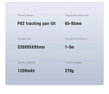 Selfieshow P02 Gimbal 360 Rotation AI Tracking Stabilizer