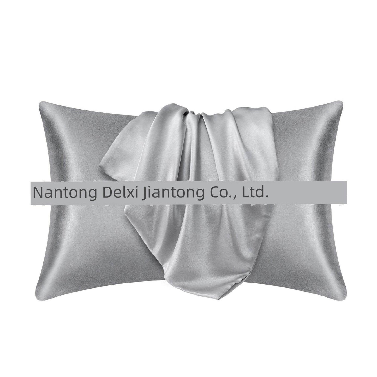 Cross-Border Foreign Trade Pure Color Silk Pillowcase Set