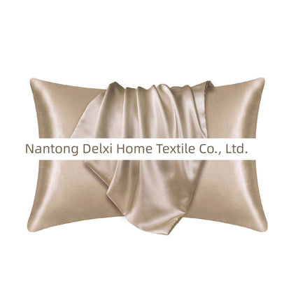 Cross-Border Foreign Trade Pure Color Silk Pillowcase Set