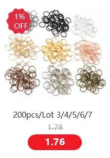 200pcs/Lot Metal DIY Jewelry Findings Jump Rings & Split Rings