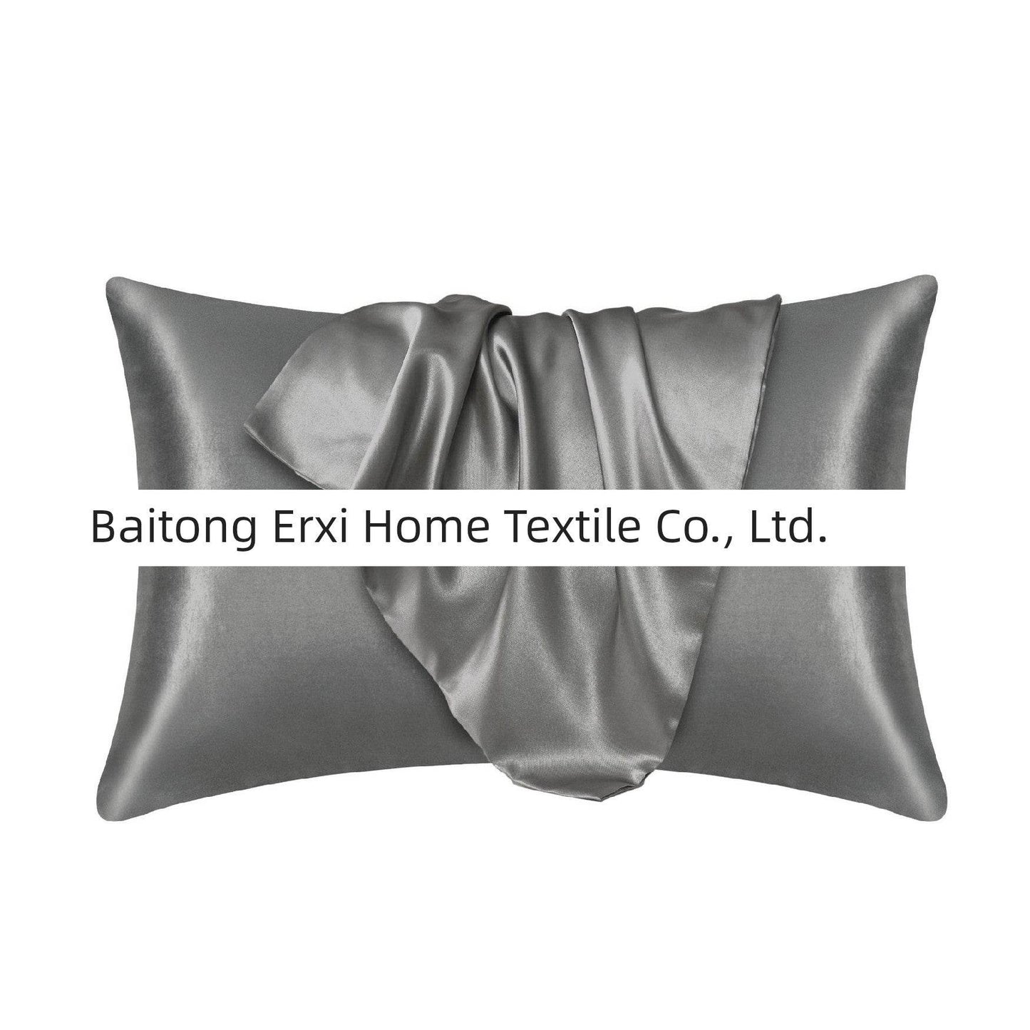 Cross-Border Foreign Trade Pure Color Silk Pillowcase Set