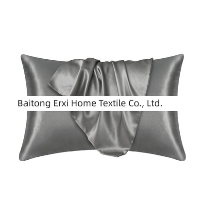 Cross-Border Foreign Trade Pure Color Silk Pillowcase Set