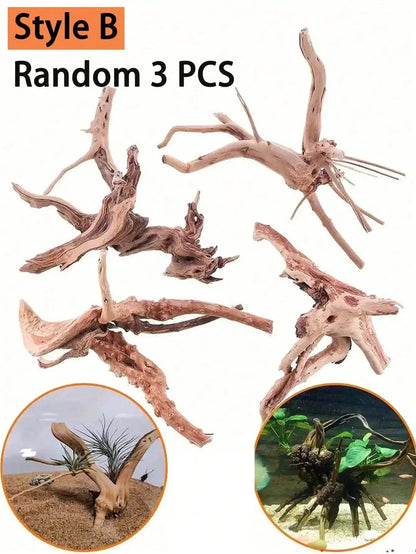 5-10CM Small Natural Tree Trunk Aquarium Decoration Ornament
