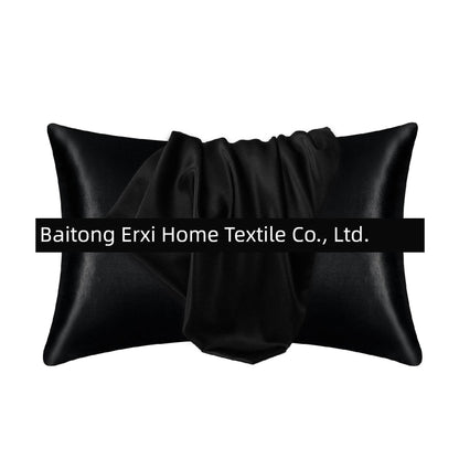 Cross-Border Foreign Trade Pure Color Silk Pillowcase Set