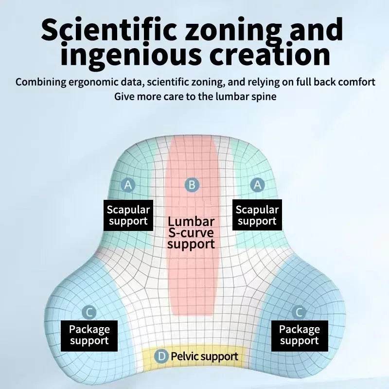 Memory Foam Lumbar Back Cushion for Pain Relief Support