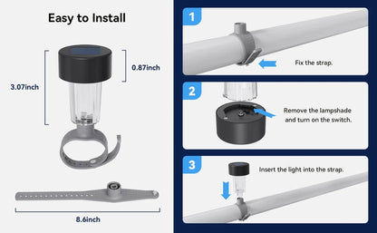 6 Packages Waterproof LED Solar Pool Light Frames Outdoor