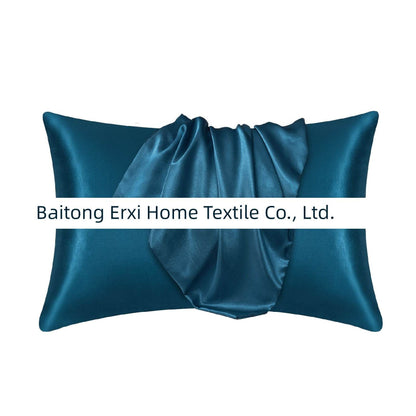 Cross-Border Foreign Trade Pure Color Silk Pillowcase Set