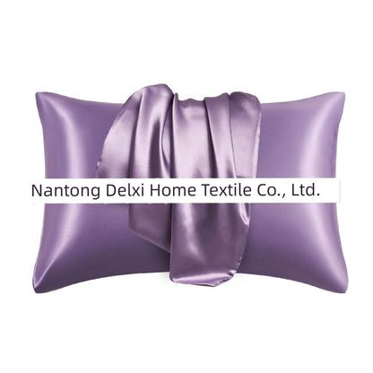 Cross-Border Foreign Trade Pure Color Silk Pillowcase Set