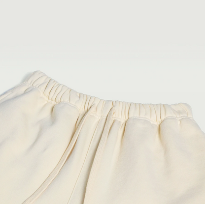 Fleece lined Oversized Sweatshorts [Beige]