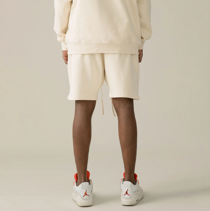 Fleece lined Oversized Sweatshorts [Beige]