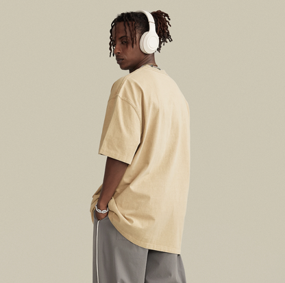 Oversized Crew Neck Washed T-shirt [2 Colors Available]