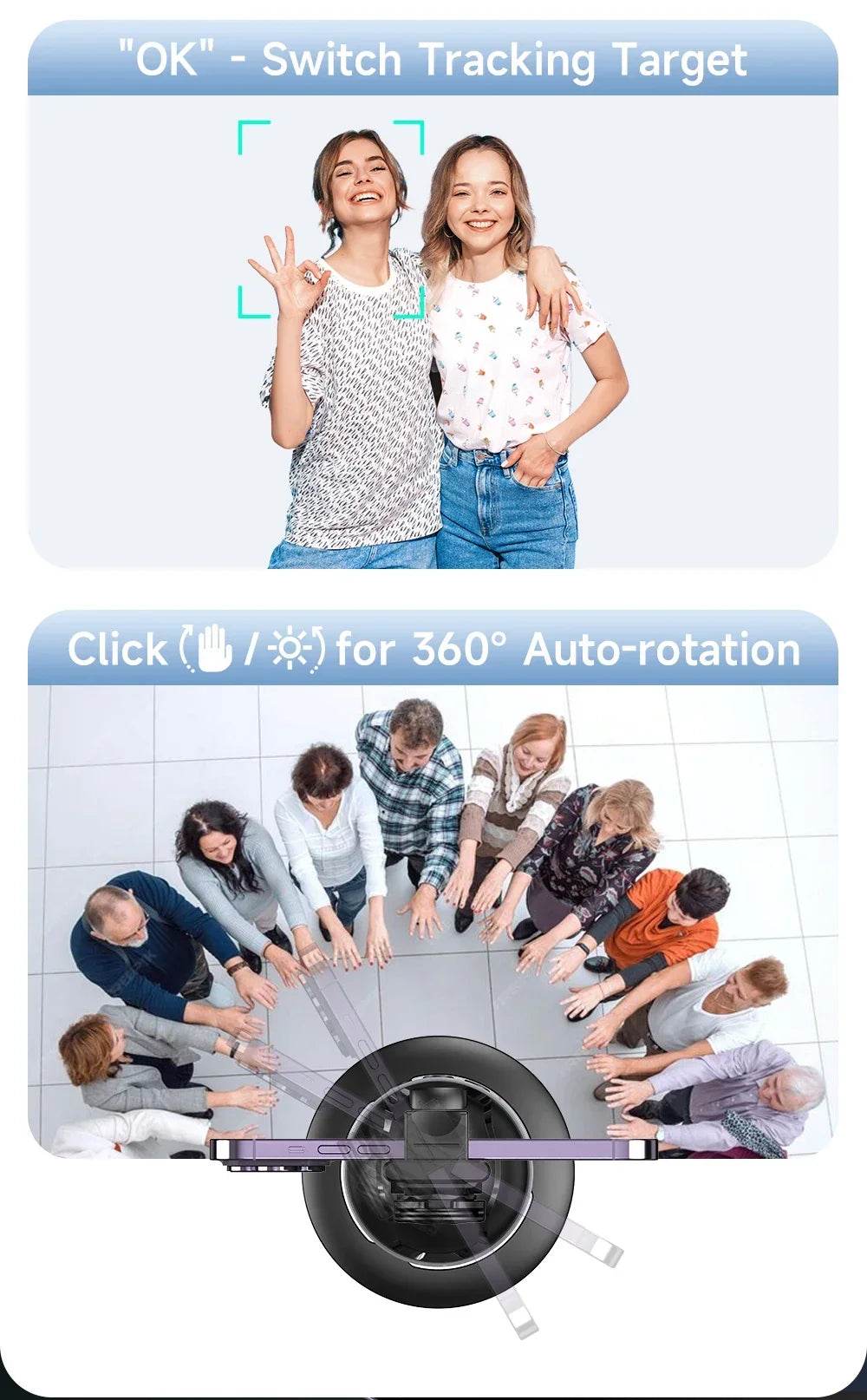 360° Smart Auto Face Tracking Gimbal Stabilizer Tripod