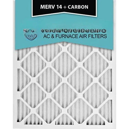 20x24x1 Pleated Air Filters MERV 14 Plus Carbon 12 Pack