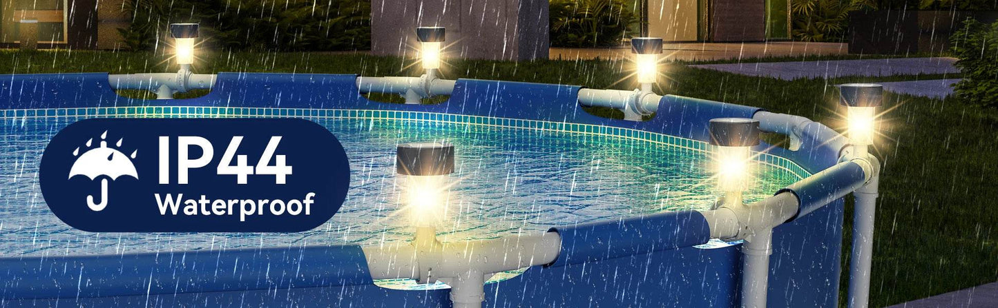 6 Packages Waterproof LED Solar Pool Light Frames Outdoor