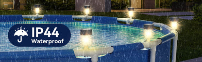 6 Packages Waterproof LED Solar Pool Light Frames Outdoor