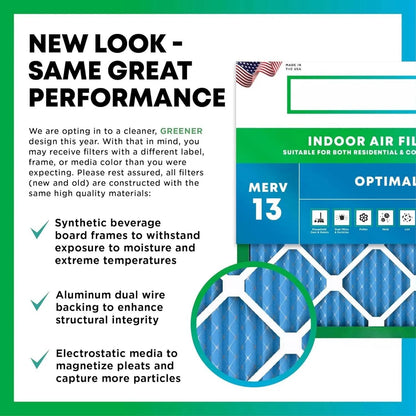 20x23x1 Air Filter MERV 13 Optimal Defense 6-Pack Replacement