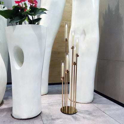 4PCS 46" Tall Metal Floor Candle Holders With LED Candles