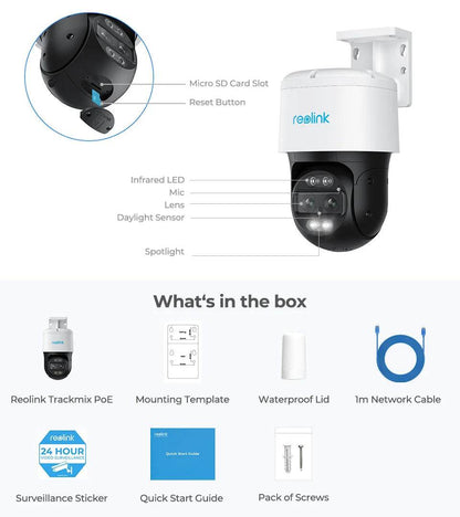 Reolink TrackMix Series Poe & WiFi Camera 4K Auto Tracking