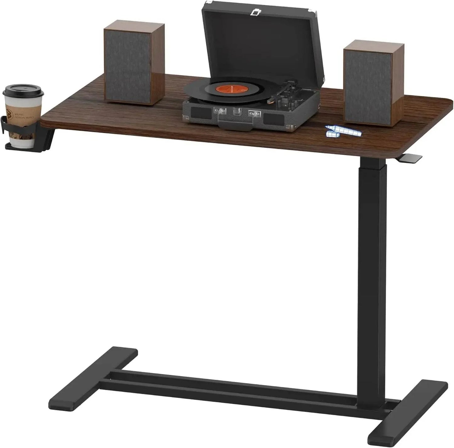 Electric Standing Desk with Drawers, Glass Adjustable Height