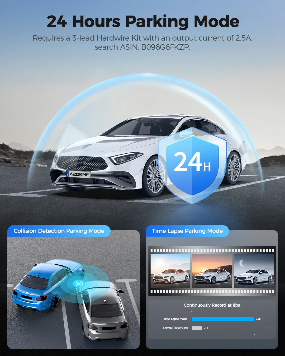 AZDOME PG17 12" WiFi Mirror Dash Cam 4K Dual Camera