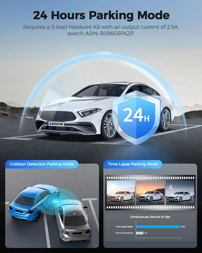 AZDOME PG17 12" WiFi Mirror Dash Cam 4K Dual Camera