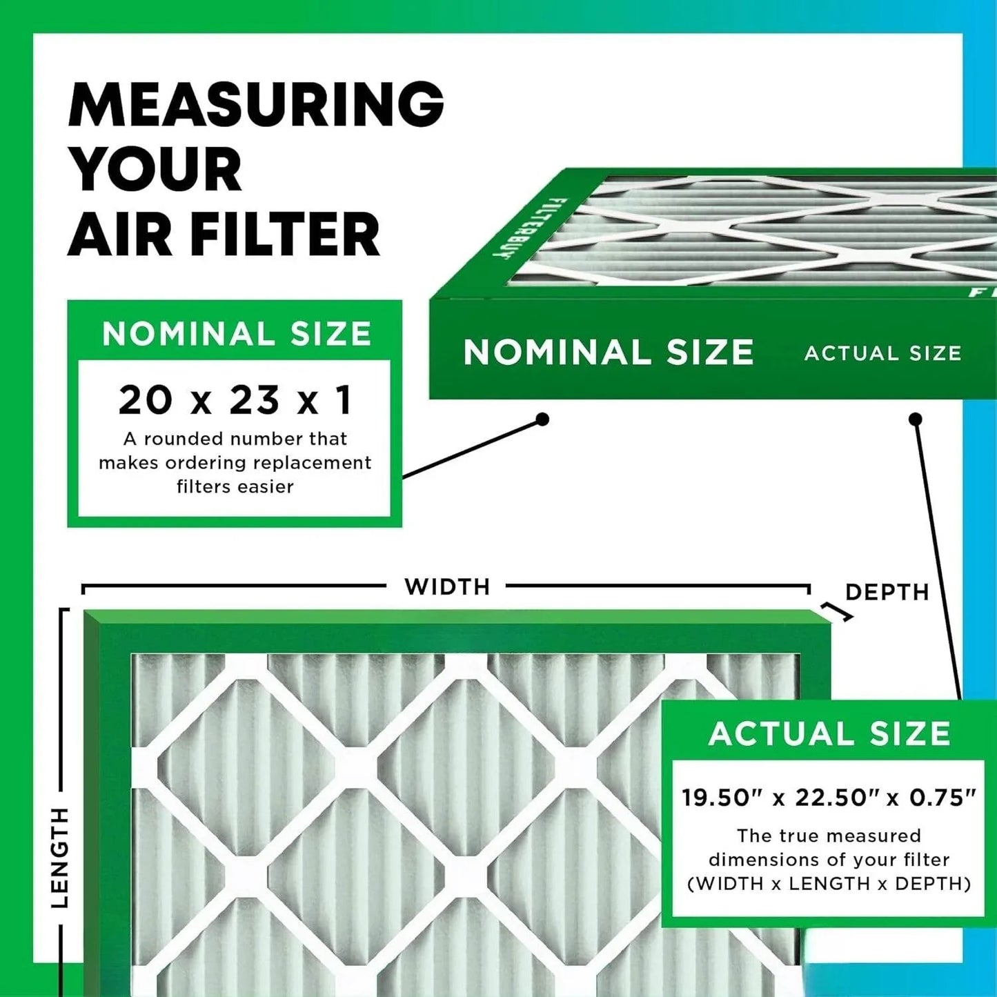 20x23x1 Air Filter MERV 13 Optimal Defense 6-Pack Replacement