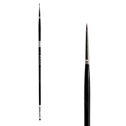 Trekell Crimson Taklon Long Handle Artist Brush - Size #0 Round