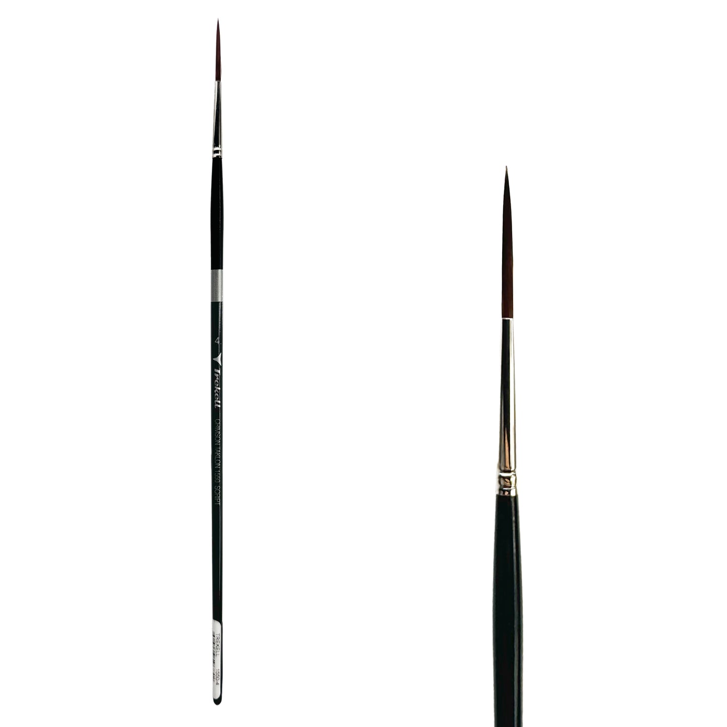 Trekell Crimson Taklon Long Handle Artist Brush- Size #4 Script/Rigger