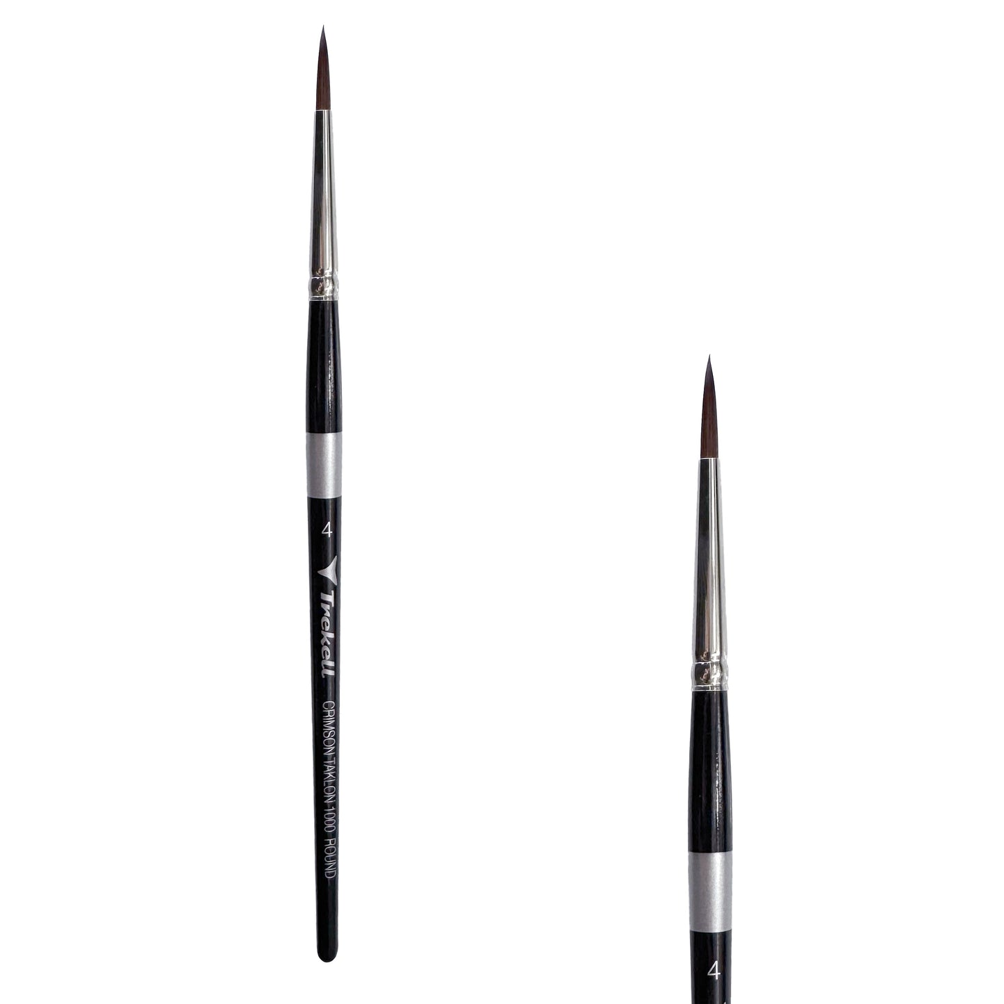 Trekell Crimson Taklon Short Handle Artist Brush - Size #4 Round