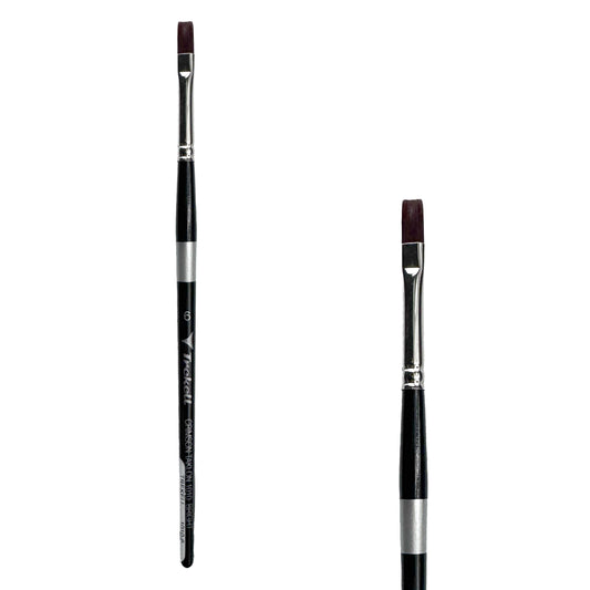 Trekell Crimson Taklon Short Handle Artist Brush - Size #6 Bright