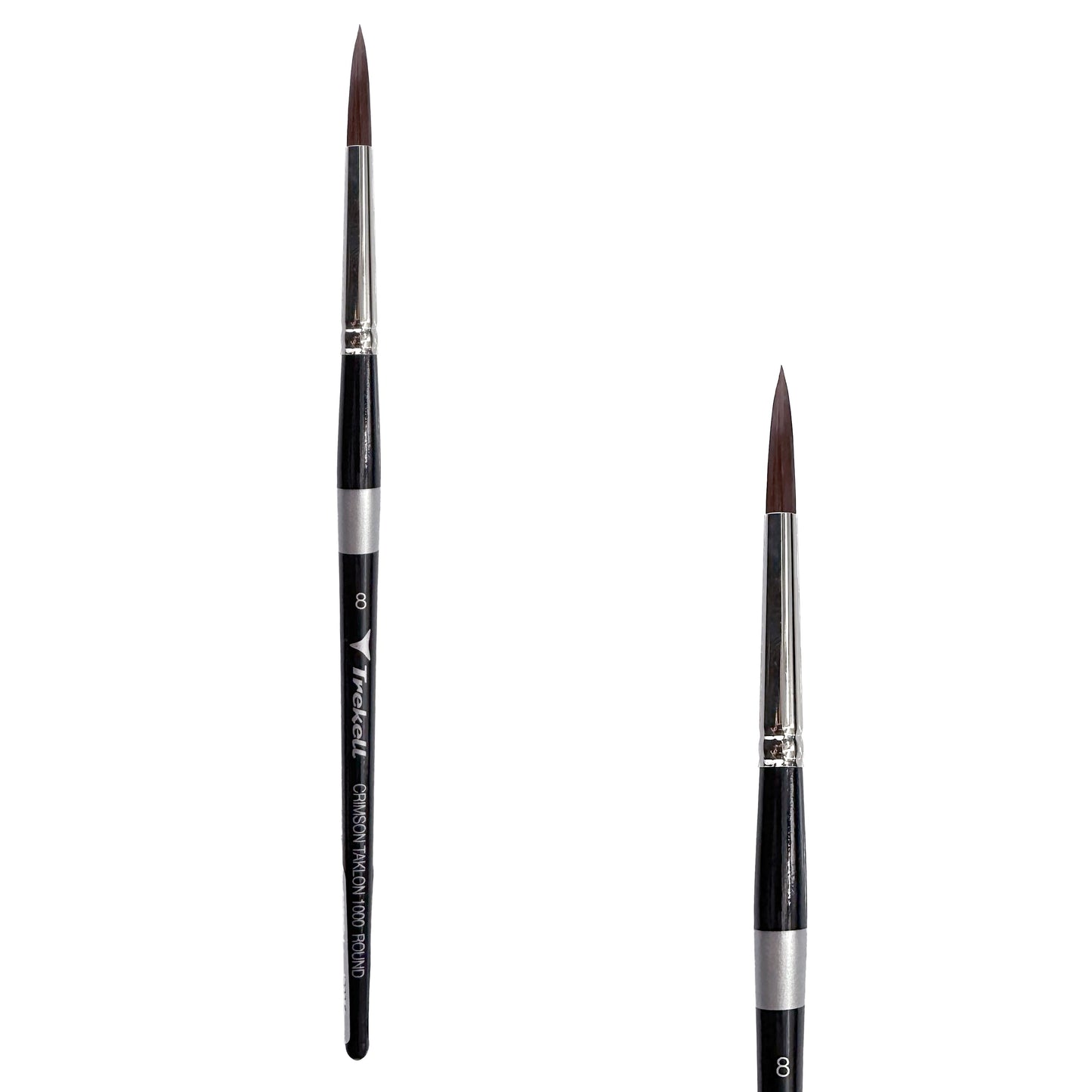 Trekell Crimson Taklon Short Handle Artist Brush - Size #8 Round