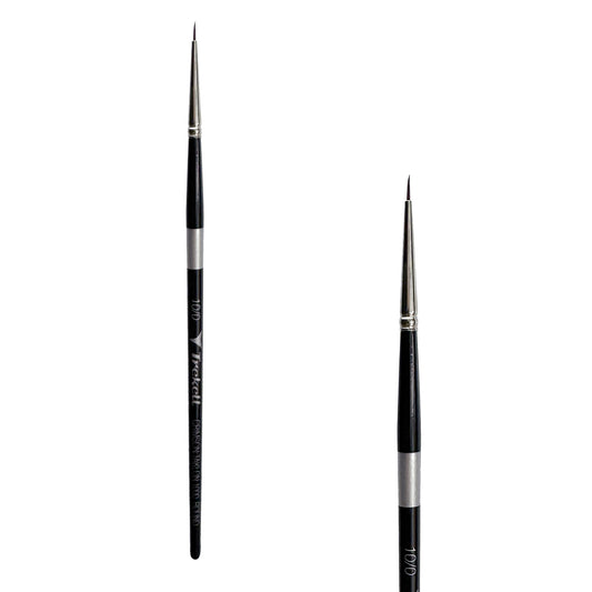 Trekell Crimson Taklon Short Handle Artist Brush - Size #10/0 Round