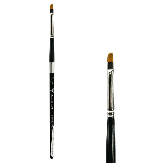 Trekell Golden Taklon Short Handle Artist Brush -  Size 1/8" Angle