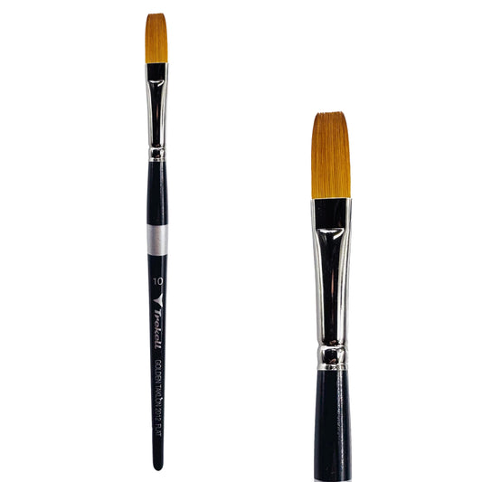 Trekell Golden Taklon Short Handle Artist Brush -  Size #10 Flat