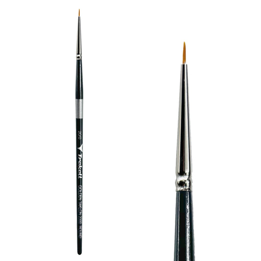 Trekell Golden Taklon Short Handle Artist Brush -  Size #20/0 Round