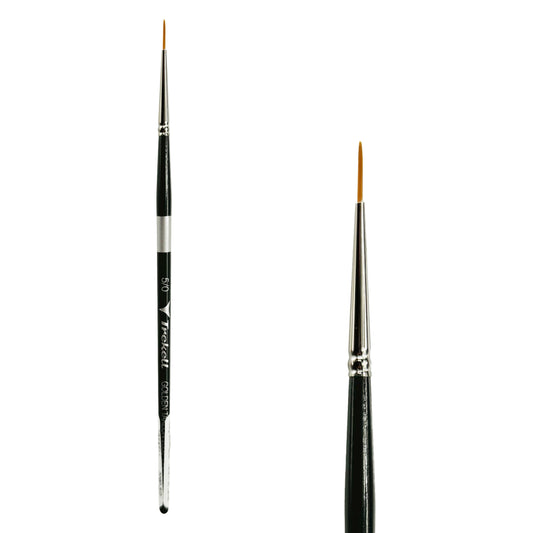 Trekell Golden Taklon Short Handle Artist Brush -  Size #5/0 Liner