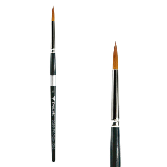 Trekell Golden Taklon Short Handle Artist Brush -  Size #5 Round