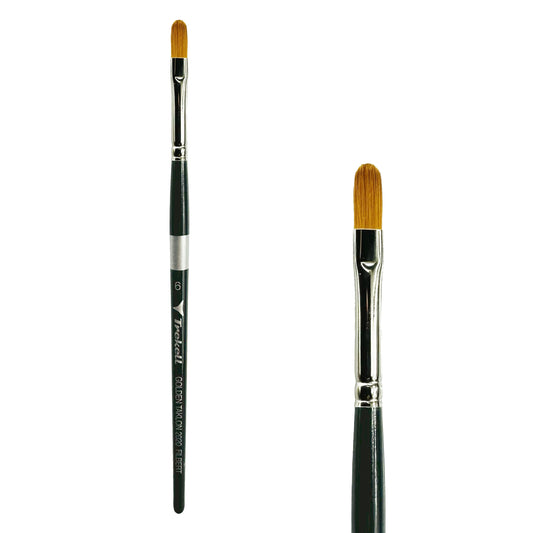 Trekell Golden Taklon Short Handle Artist Brush -  Size #6 Filbert