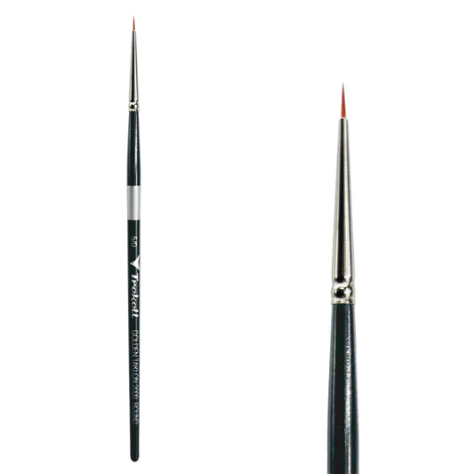 Trekell Golden Taklon Short Handle Artist Brush -  Size #5/0 Round