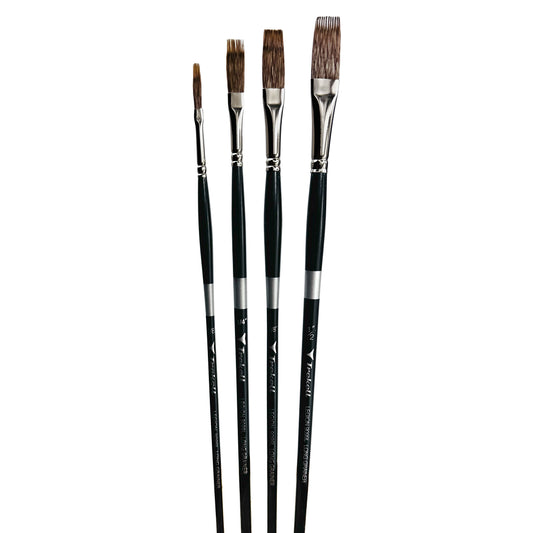 Trekell Legion Synthetic Mongoose Long Handle Artist Brush -  Complete Brush Set - Long Grainer