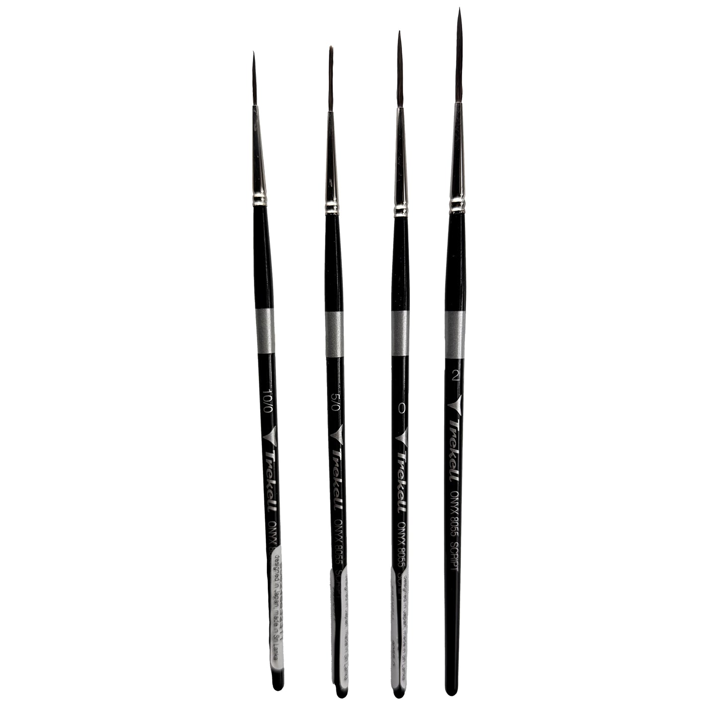 Trekell Onyx Synthetic Squirrel Short Handle Artist Brush - Complete Brush Set -  Script
