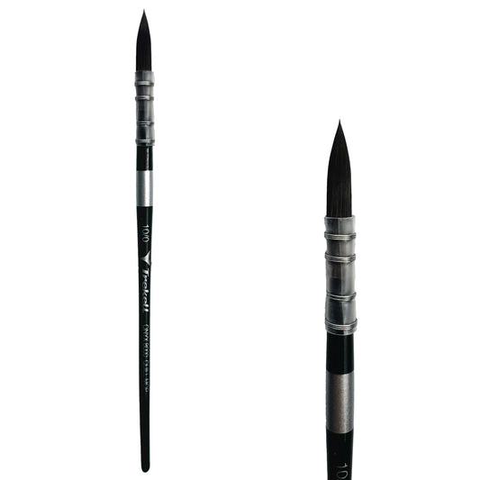 Trekell Onyx Synthetic Squirrel Short Handle Artist Brush - Size #10/0 Quill Mop