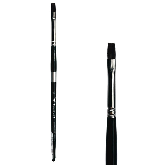 Trekell Onyx Synthetic Squirrel Short Handle Artist Brush - Size #4 Bright